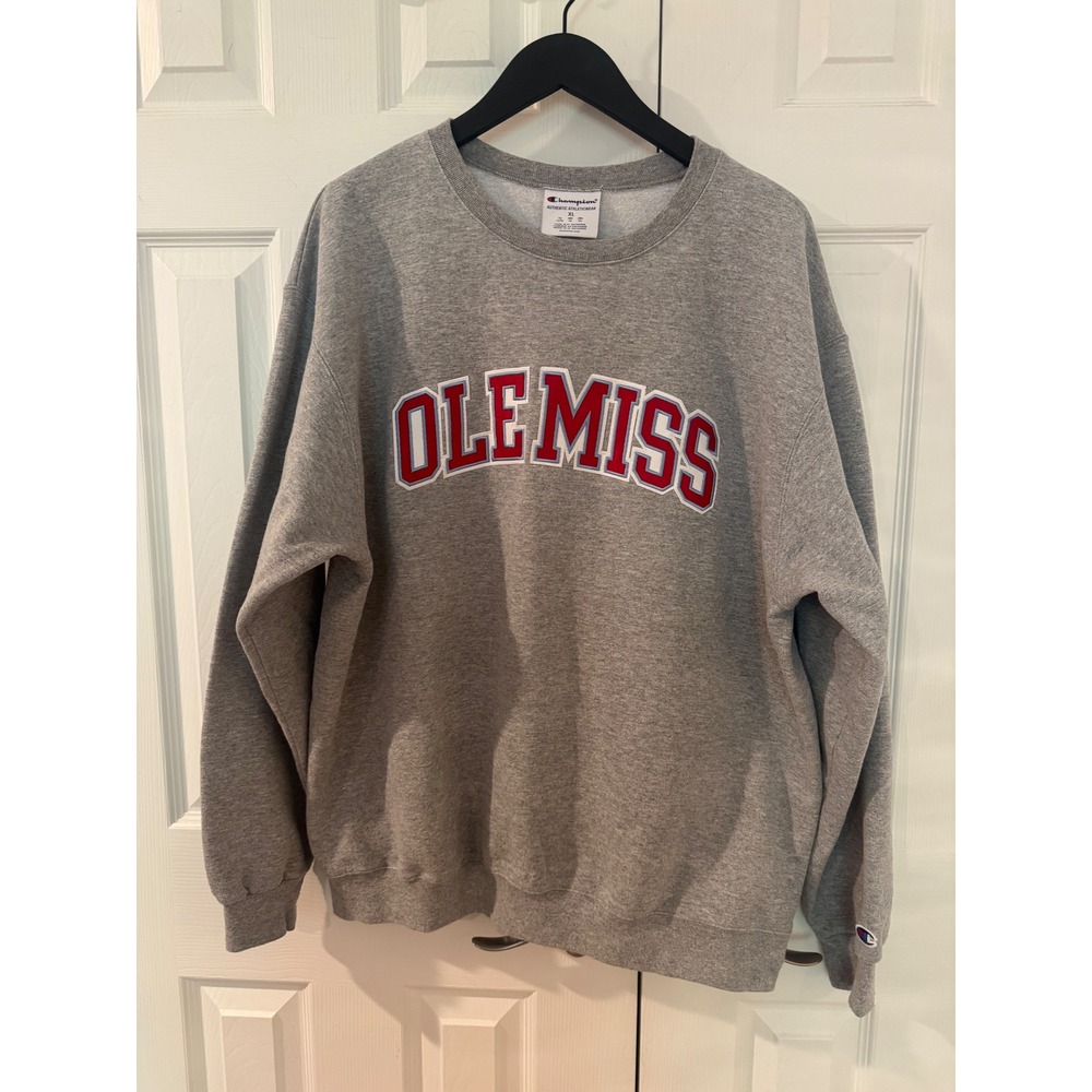 Ole Miss Rebels Champions Sweatshirt Mens XL Gray Fleece Pullover. Excellent.